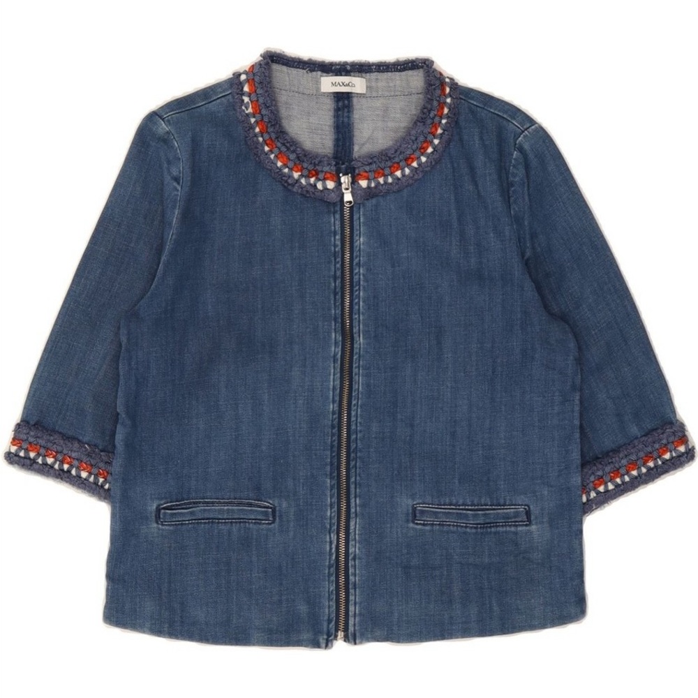 MAX & CO. Womens Short Sleeve Denim Jacket